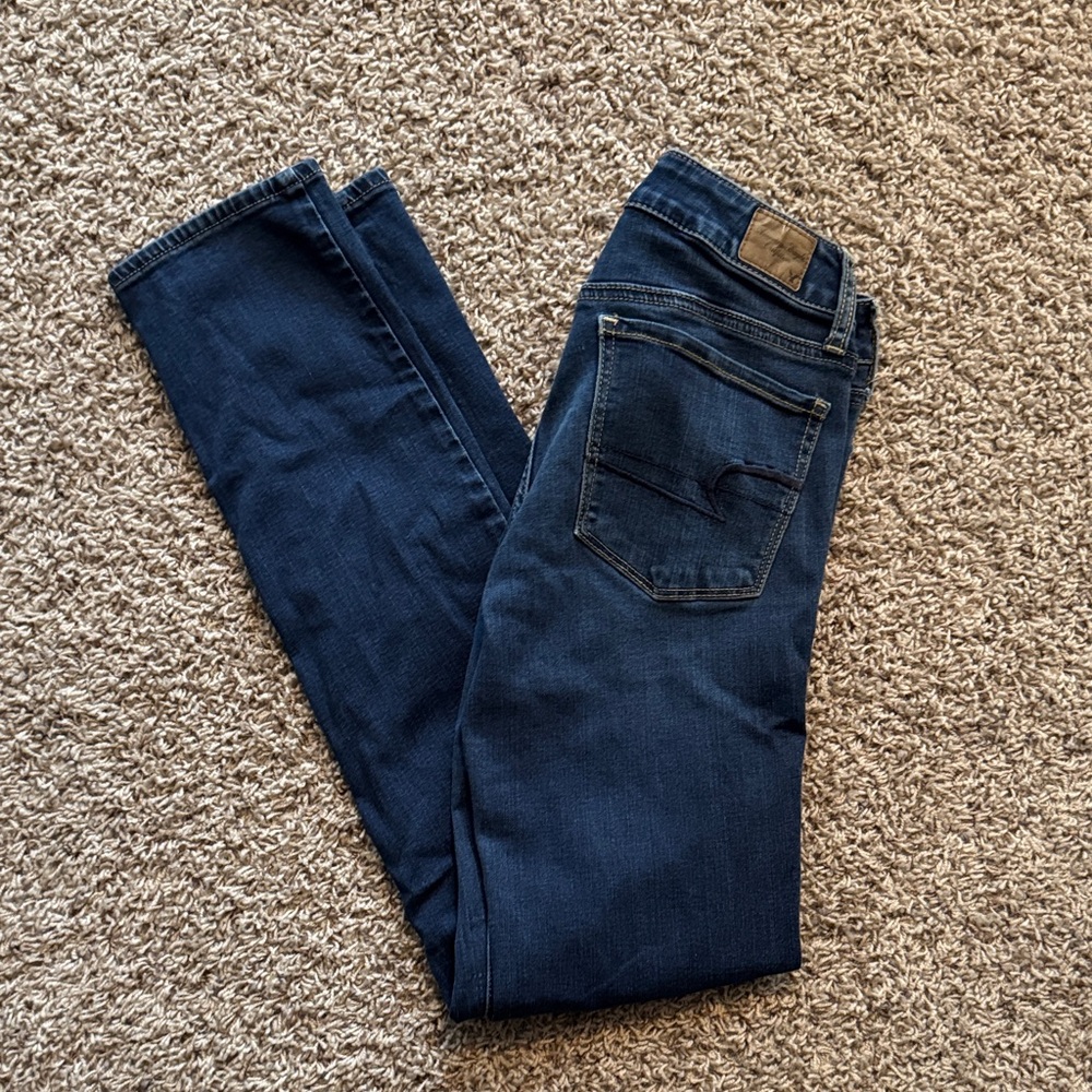 American Eagle Outfitters Dark Blue Skinny Super Stretch Jeans